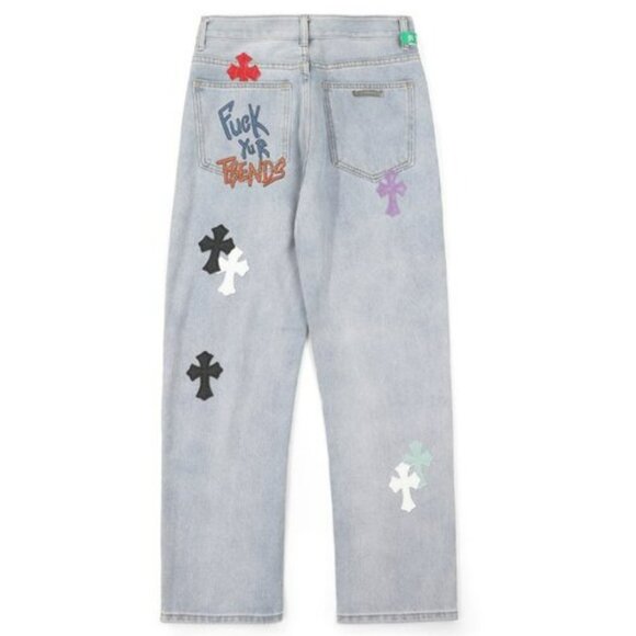 New Chrome Hearts Joker Limited Edition Graffiti Unisex Jeans - Picture 2 of 16